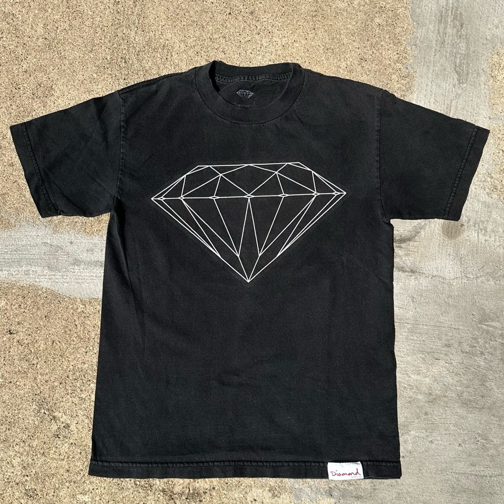 Men’s Diamond Supply Co. White diamond outline black T-shirt Size small